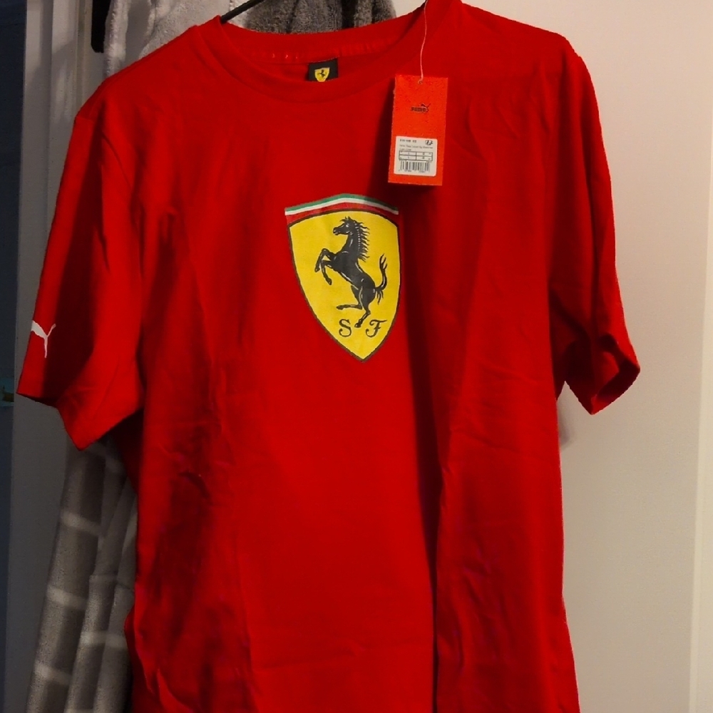 Ferrari Red Tee with Iconic Shield - Picture 2 of 4